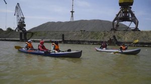 Сплав по Иртышу одной большой компанией