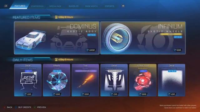 SKY BLUE INFINIUM WHEELS IN THE ROCKET LEAGUE ITEM SHOP