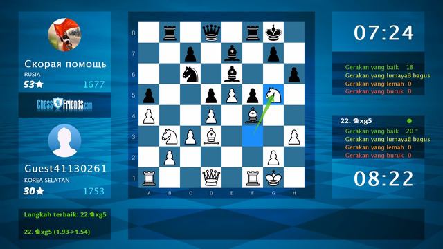 Chess Game Analysis: Guest41130261 - Скорая помощь : 1-0 (By ChessFriends.com) смотреть онлайн