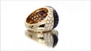 VAN CLEEF & ARPELS Mystery-Set Sapphire Diamond 18k Yellow Gold Ring