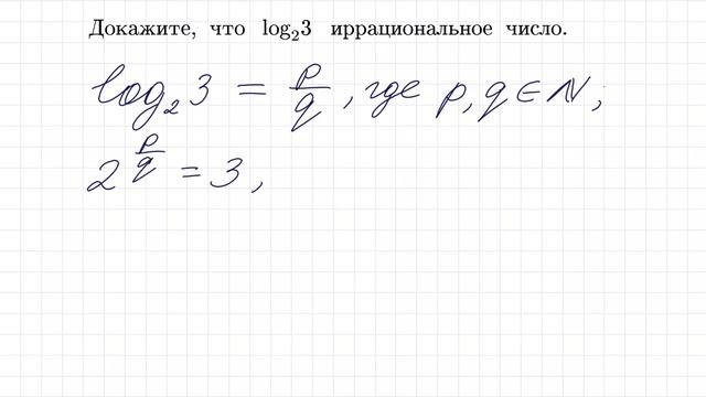 100 тренировочных задач #86 Доказать иррациональность логарифма