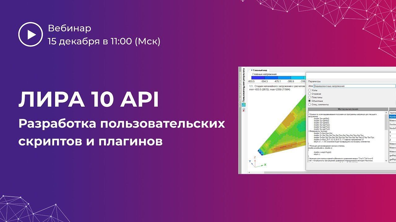 ЛИРА 10 API.  Разработка пользовательских скриптов и плагинов