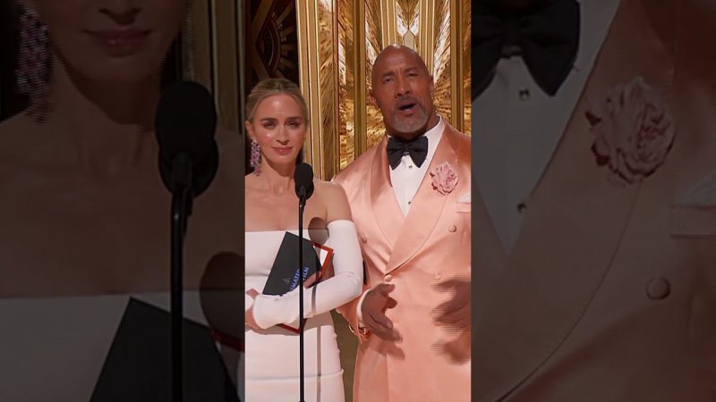 Emily Blunt in Dwayne Rock Johnson The Oscars 2023