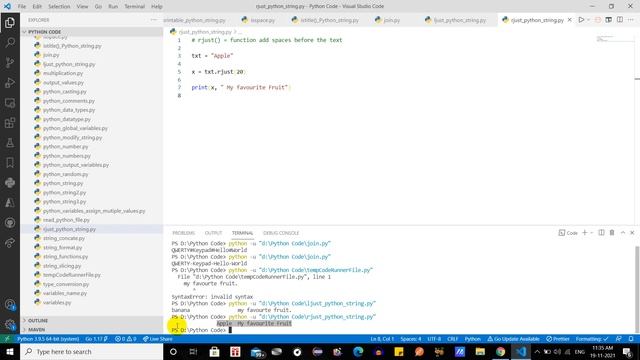 rjust() Python String Function #35 #lingarajtechhub смотреть онлайн