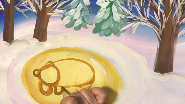 Как нарисовать медведя в берлоге. Рисование для детей