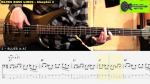 Blues BASS RIFFS Lesson + TABS - 12 Bar Blues SHUFFLE BASS LINES - Easy Beginners