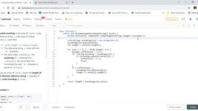 LeetCode   820  Short Encoding of Words - Java Solution With Sorting & ArrayList смотреть онлайн