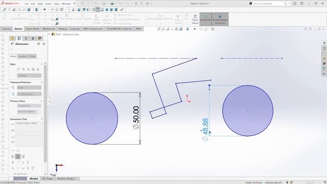 2.1 part-1 Details of 2D sketching || Dimension and sketch tool || Solidwork in Hindi