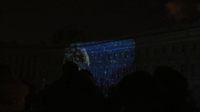 Лазерное шоу на Рождество, Санкт-Петербург, Дворцовая площадь, 2009 год
