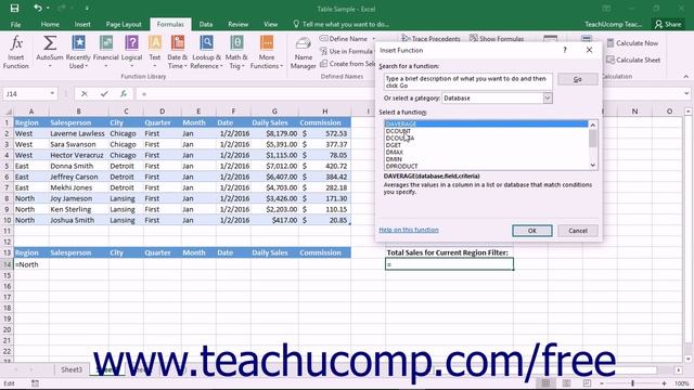 Excel 2016 Tutorial Using Database Functions Microsoft Training Lesson смотреть онлайн