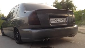 Hyundai Accent  выхлопная система , раздвоенный