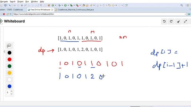 Codeforces - Maximal Continuous Rest- Java Solution Using Dynamic Programming Explained With Exampl