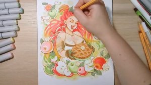 Как рисовать волосы часть3. Рисуем дреды маркерами