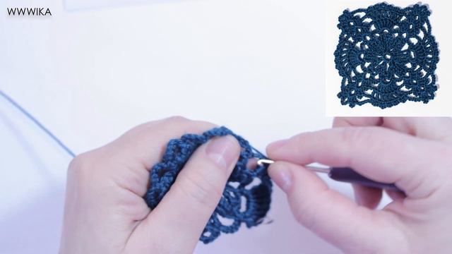 How to crochet square patterns Square crochet motif Wikacrochet