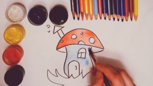 Как нарисовать гриб. Рисуем СКАЗКУ. Рисование для самых маленьких