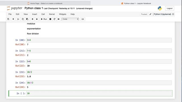 Python class 2 | 7 arithmetic operators in python | basic code for mathematical commands | beginner смотреть онлайн