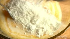 Наливной пирог с грибами и сыром