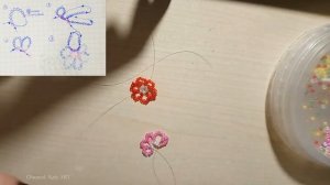 DIY ЦВЕТОК ИЗ БИСЕРА, лески со СХЕМОЙ - 1 часть  | Beaded flowers