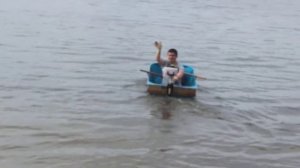 Лодка Малютка 2 с мотором от  мотокосы и редуктором