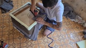 Квадратный столик с зеркалом своими руками.  Table with mirror. Придиванный столик своими руками