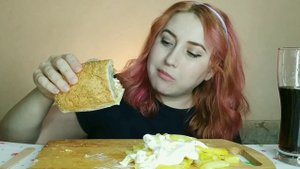 Сабвей сэндвич Картошка С Соусом | Subway sandwich potatoes ASMR MUKBANG | eating show | 먹방