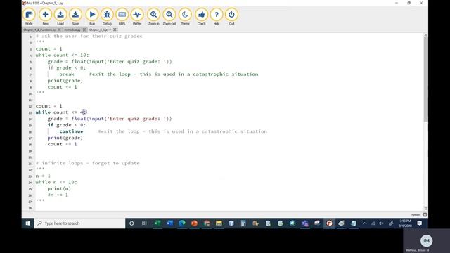 Python   Chapter 5   Class 1   Part 3   Continue Statement