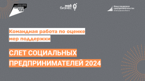 Командная работа по оценке мер поддержки (Слет социальных предпринимателей)