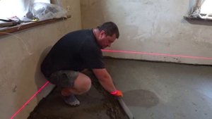 Полусухая стяжка в бетономешалке