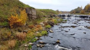 Водопад в Ленинградской Области. Река Тосна с высоты.