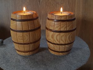 Подсвечник из дерева- "Бочка".