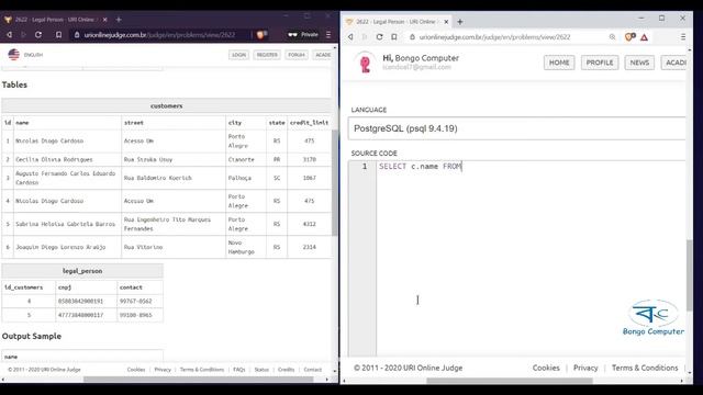 How to Solve URI Online Judge SQL Problem #2622 Legal Person