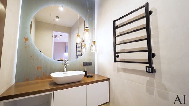 Обзор квартиры в 100 м² с видом из ванной