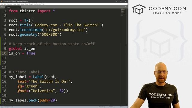On/Off Button Switch - Python Tkinter GUI Tutorial #161