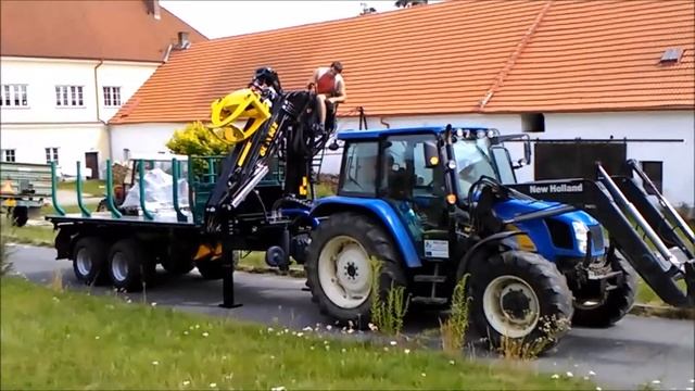 Návěs na svoz dřeva nebo sypkých materiálů - 2 v 1 - OE TDK 120 kombi s jeřábem