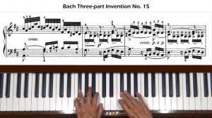 Bach Three-Part Invention Sinfonia No. 15 in B minor BWV 801 Piano Tutorial