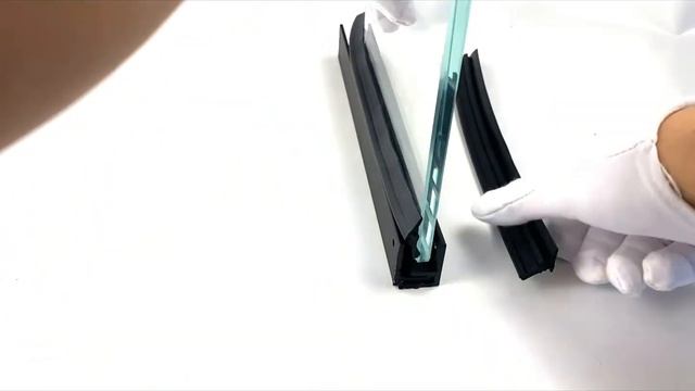 Pf-3000/black. Зажимной профиль, двухсоставной (с уплотнителем под стекло 8 и 10 мм)