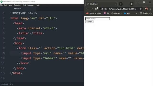 HTML tutorial for beginners in English #30| Input Types URL, Search, Image, File, Color, Range & Te