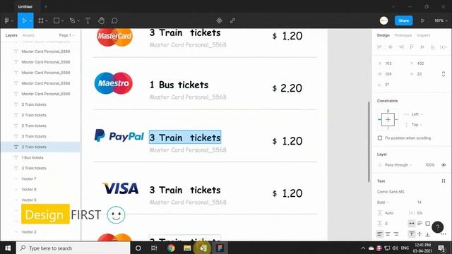 Transaction App Design in Figma | Design in Figma | Mobile App Design | Figma Tutorial