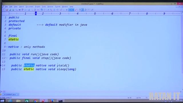 Core Java Tutorial || Modifiers in java || Native Modifier || By Ratan sir смотреть онлайн