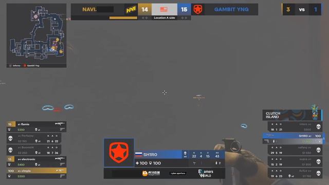 ELECTRONIC ЖЕСТКО ПРИНЯЛ 1v4!! МАТЧ РЕВАНШ Na'Vi vs Gambit - WePlay! Clutch Island смотреть онлайн