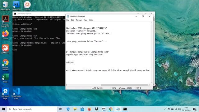 Pengoperasian Server and Client pada MongoDB
