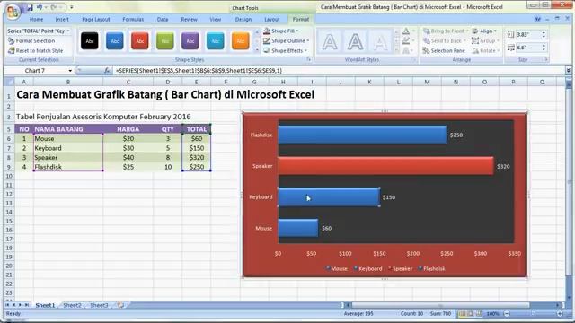 Excel 2007 tutorial |Cara Membuat Diagram Grafik Batang (Bar Chart) смотреть онлайн