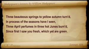 Sonnet 104 by William Shakespeare