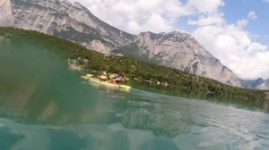 Biagi e Fiorella in canoa sul Lago di Cavedine 17 08 2020