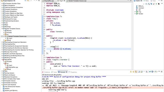 Learn Advanced C++ Programming a ring buffer class смотреть онлайн