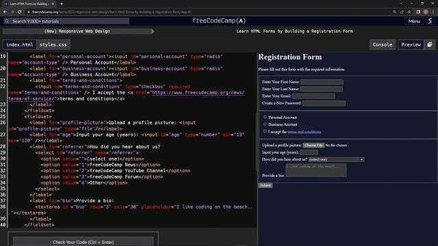 (ARCHIVED) Learn HTML Forms by Building a Registration Form - Step 41
