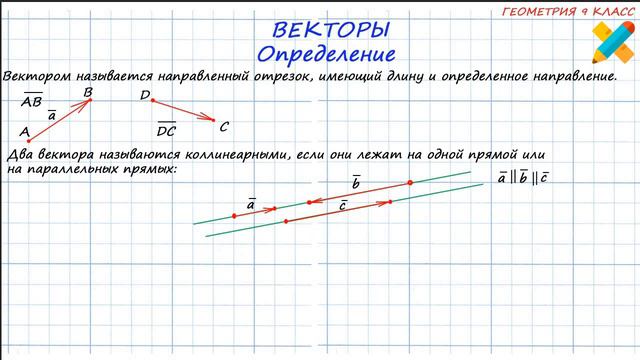 Вектор  Определение  Коллинеарные векторы  Равные векторы