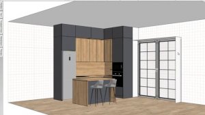 Проект и 3D визуализация кухни