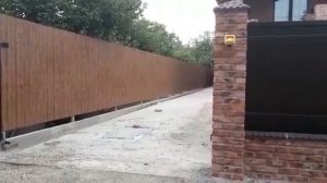 Ворота откатные алюминиевые с сигнальной лампой