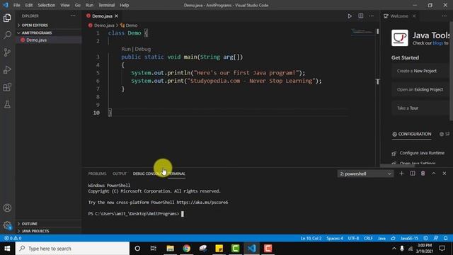 How to Run Java 16 code on Terminal VS Code (2021 Update)